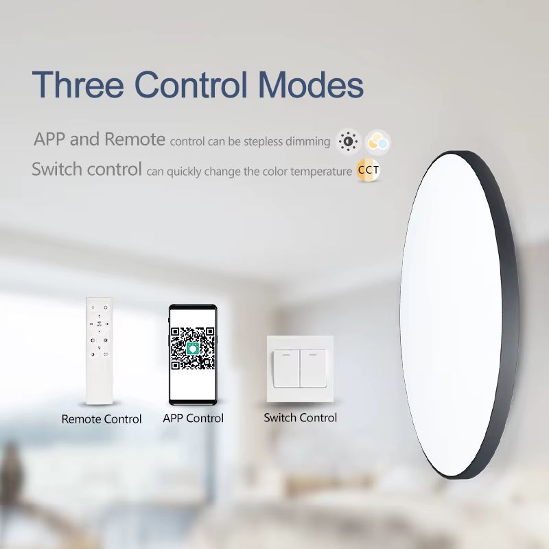 Plafonniers LED intelligents 50W 80W télécommande App Dimmable résistant à la poussière et à l'humid