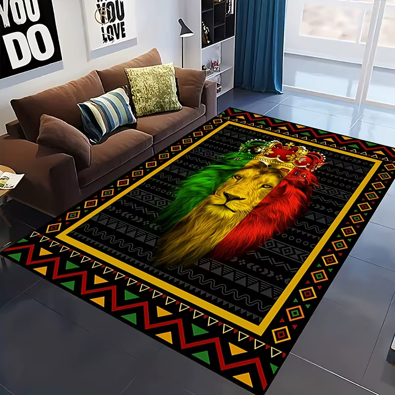 Tapis à Imprimés dérivAfricain Moderne, Polymères de Sol, Animaux, pour Salon, Chambre à Coucher, Dé