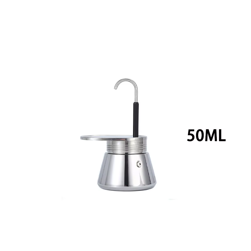 Moka Pot à double tube en acier inoxydable 304, cafetière italienne, mini cafetière à main, appareil
