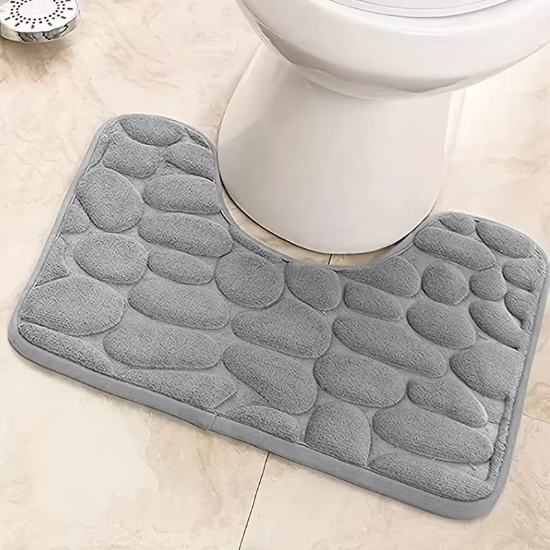 Tapis de sol en forme de U pour toilettes, imperméable, absorbant l'eau, antidérapant