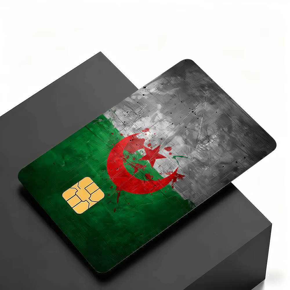 Autocollants de protection pour cartes bancaires et de transport en forme de drapeau de l'Algérie, 4