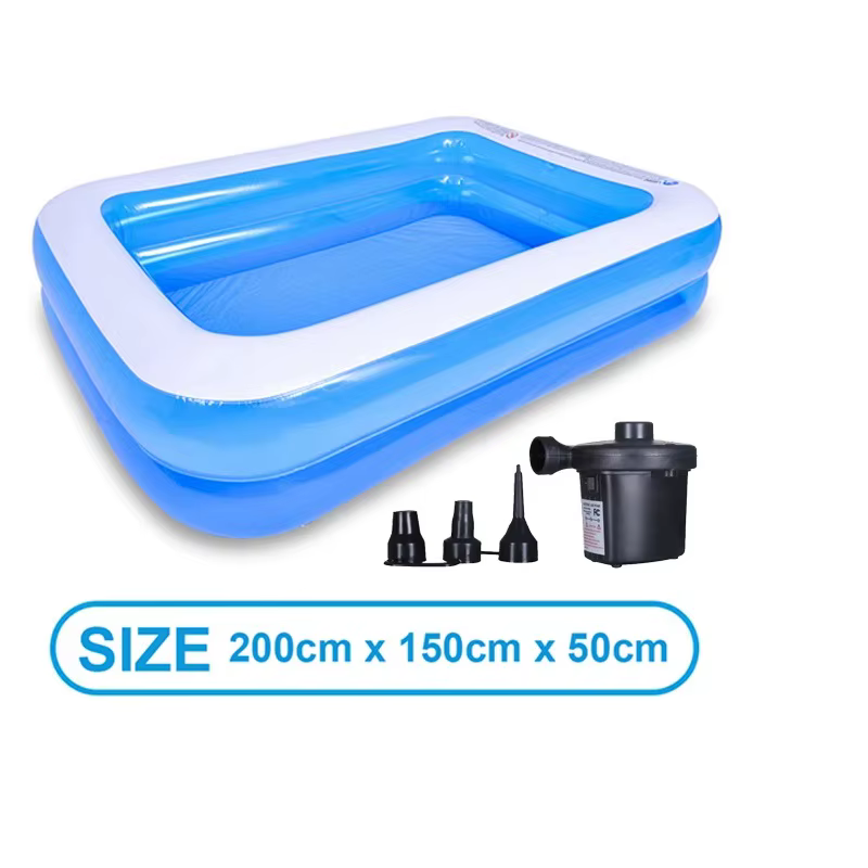 Grande piscine gonflable d'été pour enfants, jouet d'extérieur rectangulaire en PVC, pour la famille