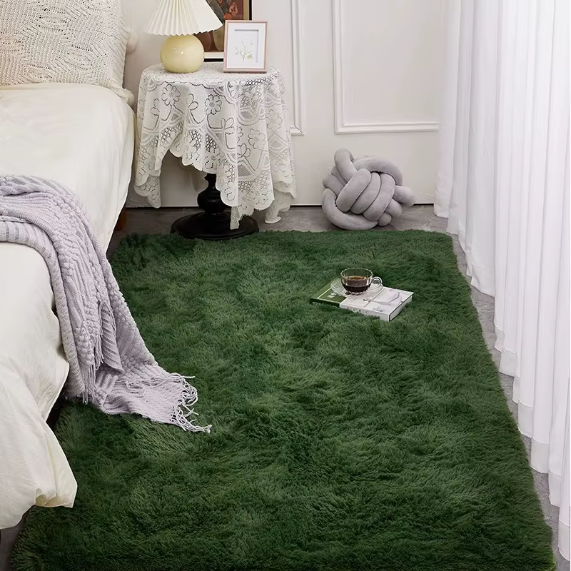 Tapis vert luxueux pour chambre à coucher, style nordique ins, pour salon, table basse, chevet, cham