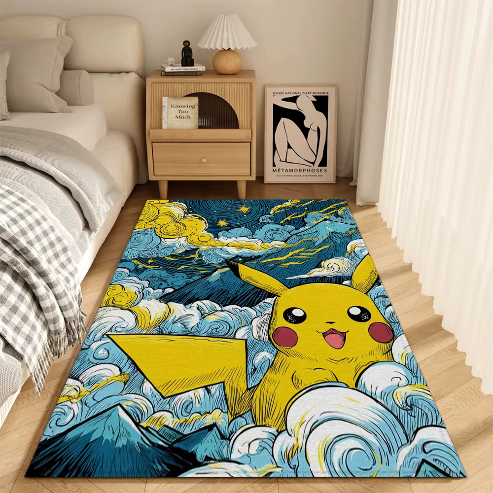 Tapis d'entrée tendance pour salon, tapis décoratifs P-Pokemon, tapis P-Pikachu pour balcon, chambre