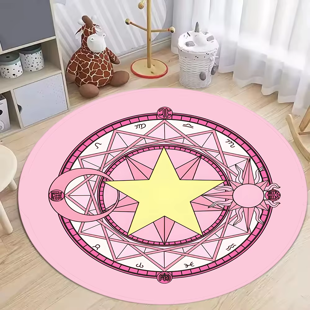 Tapis rond avec symbole mystique, cercle magique, doux, antidérapant, facile à nettoyer, pour salon,