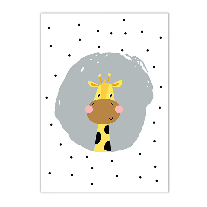 Affiches d'animal de bébé Krasnogirafe discutant lapin ours, impressions de peinture de pépinière, i