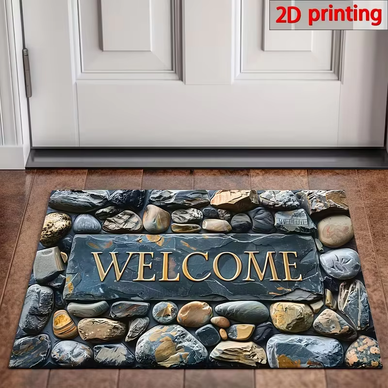 Paillasson d'entrée de bienvenue en pierre de bienvenue, décoration de maison, tapis de sol intérieu