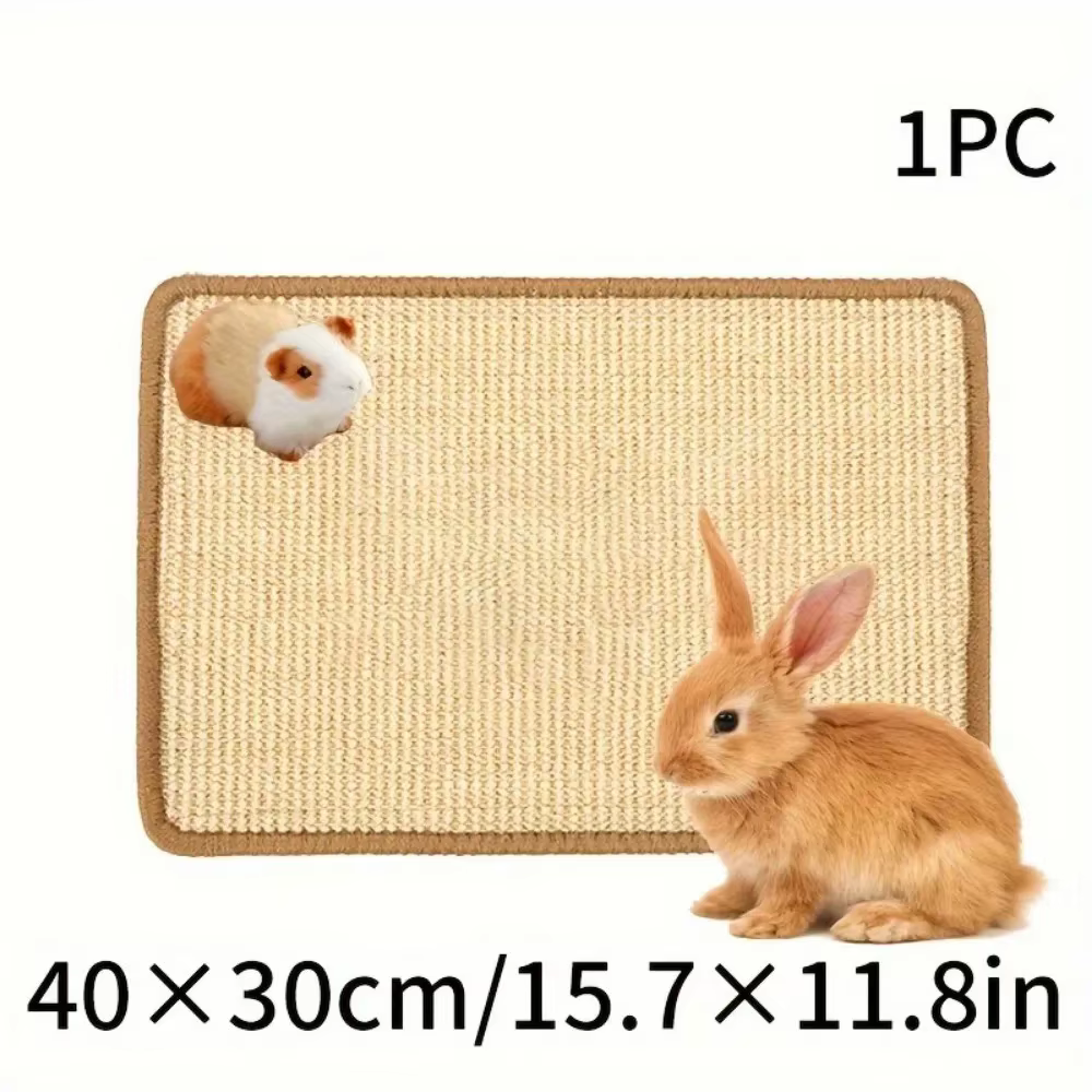 Tapis à gratter pour lapins en fibres naturelles, antidérapant, pour cage de petits animaux, litière