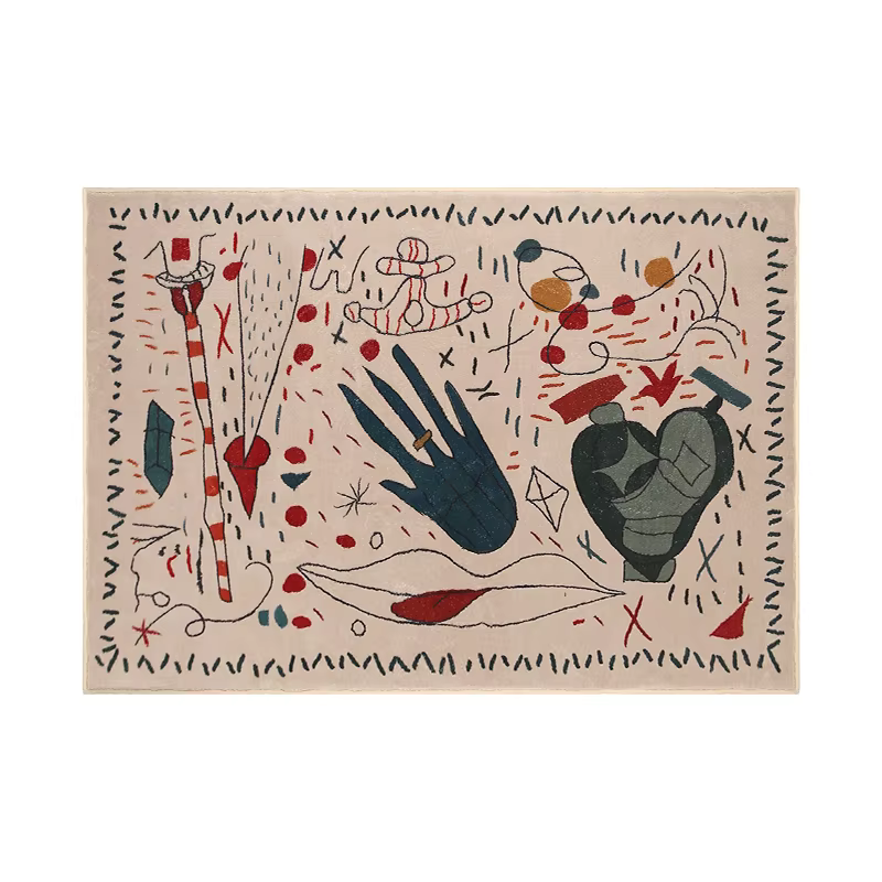 Tapis en polyester pour salon, graffiti coloré abstrait moderne, lumière de luxe, grande surface, do