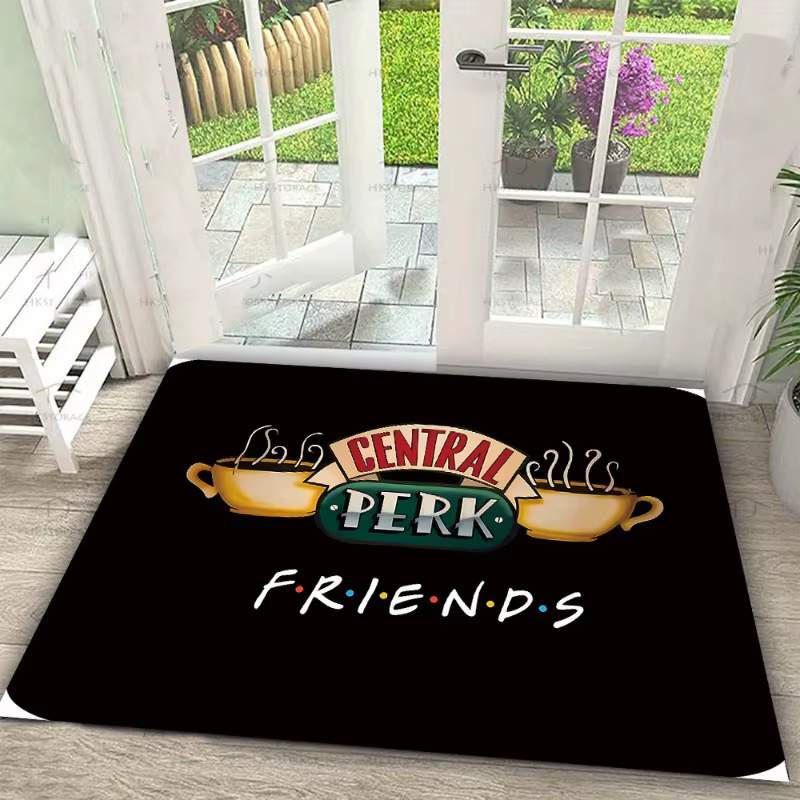 Tapis Central Perk Logo tapis tasse à café impression tapis amis TV thème porte tapis bienvenue text