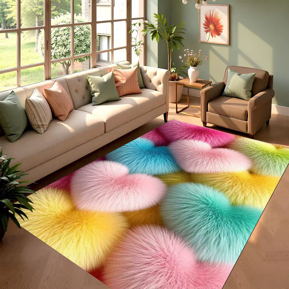 Tapis coloré imprimé amour de rêve, tapis de sol décoratif pour la saint-valentin, pour salon, chamb