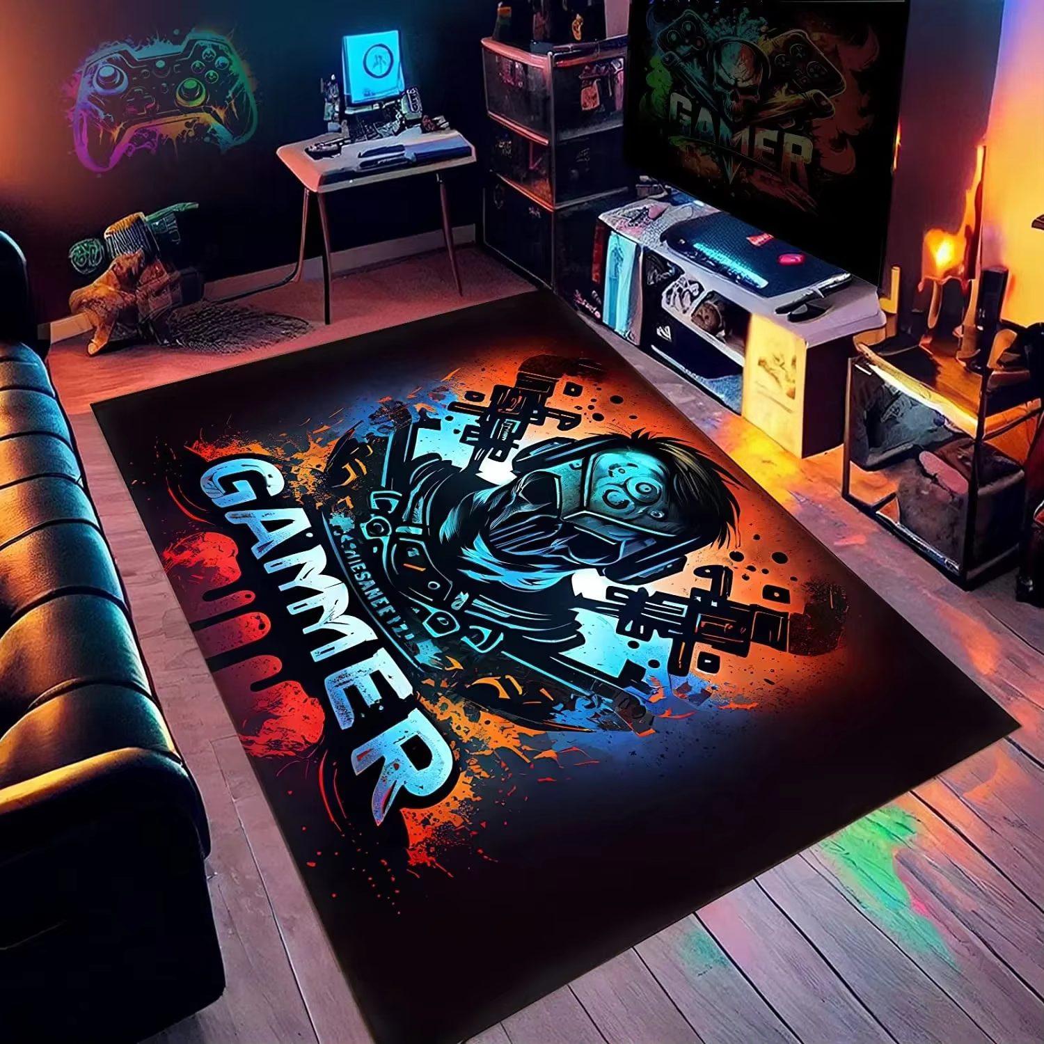 Tapis de salle de jeux Coolpunk, tapis à thème de zone de jeu, antidérapant, doux, facile à nettoyer