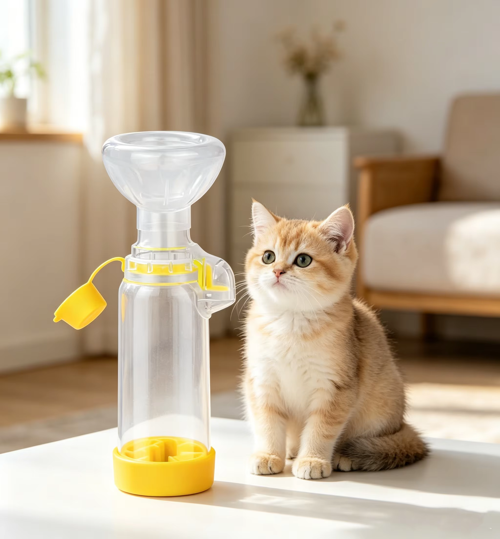 Chambre d'inhalation pour animaux de compagnie avec masque souple, dispositif d'aide respiratoire po