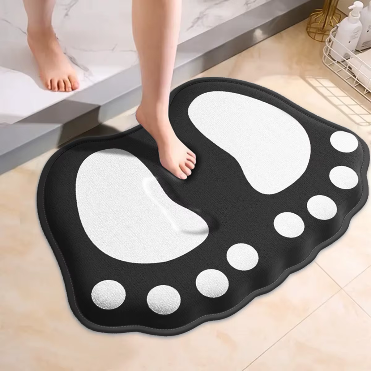 Tapis de bain antidérapant, motif de griffes, absorbant, pour porte, décoration de la maison