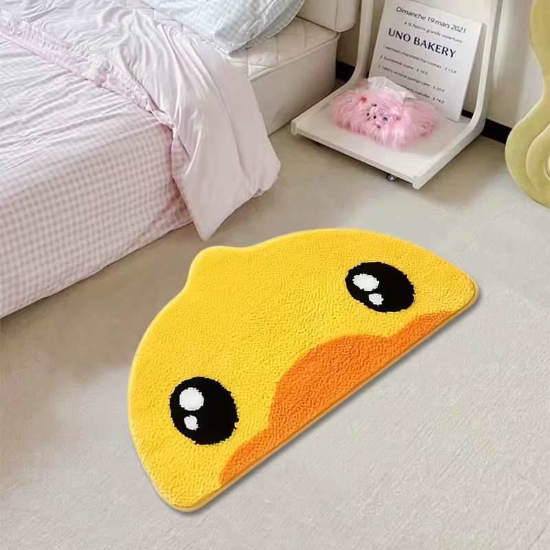 Tapis en forme de canard jaune de dessin animé VIKAMA, paillasson mignon, tapis de bienvenue pour ch