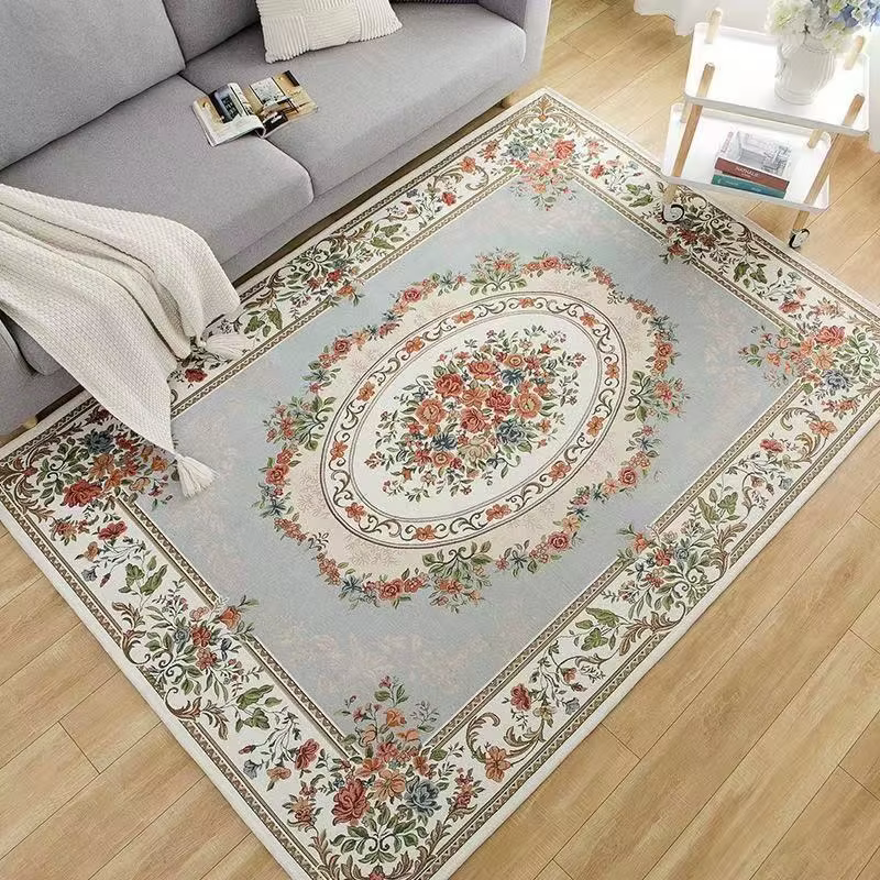 Tapis Floral élégant Vintage, doux et antidérapant, pour salon, chambre à coucher, salle à manger, b