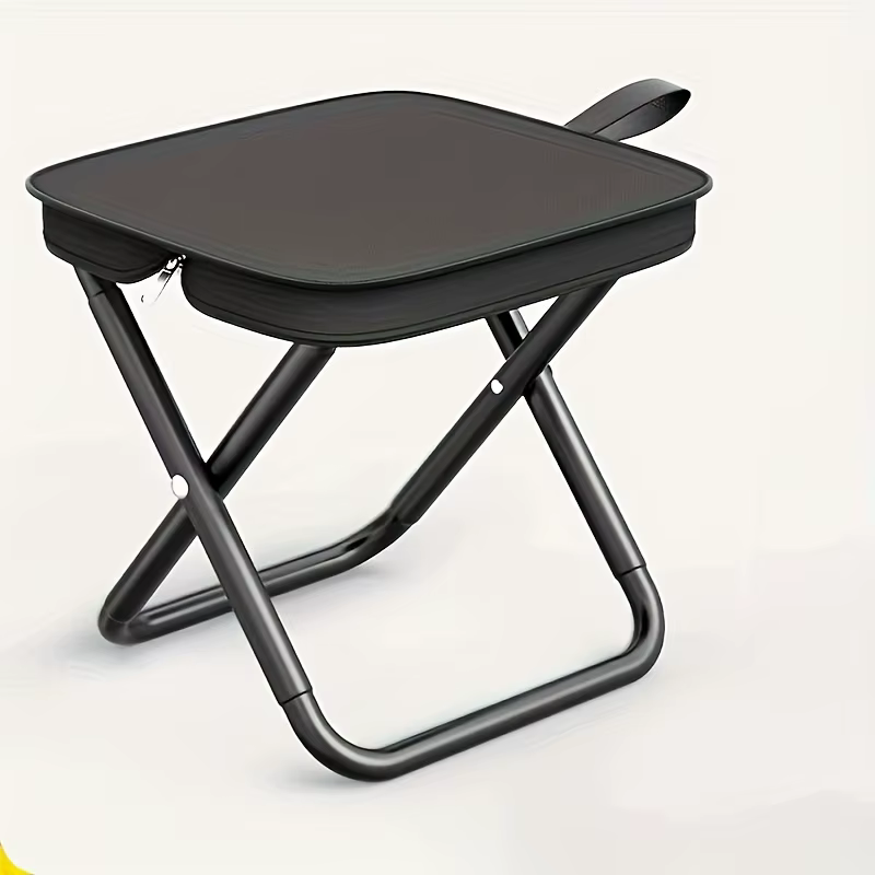 Ouggoor Tabouret pliant portable avec poignée et fermeture éclair, tabouret de camping et de pêche e