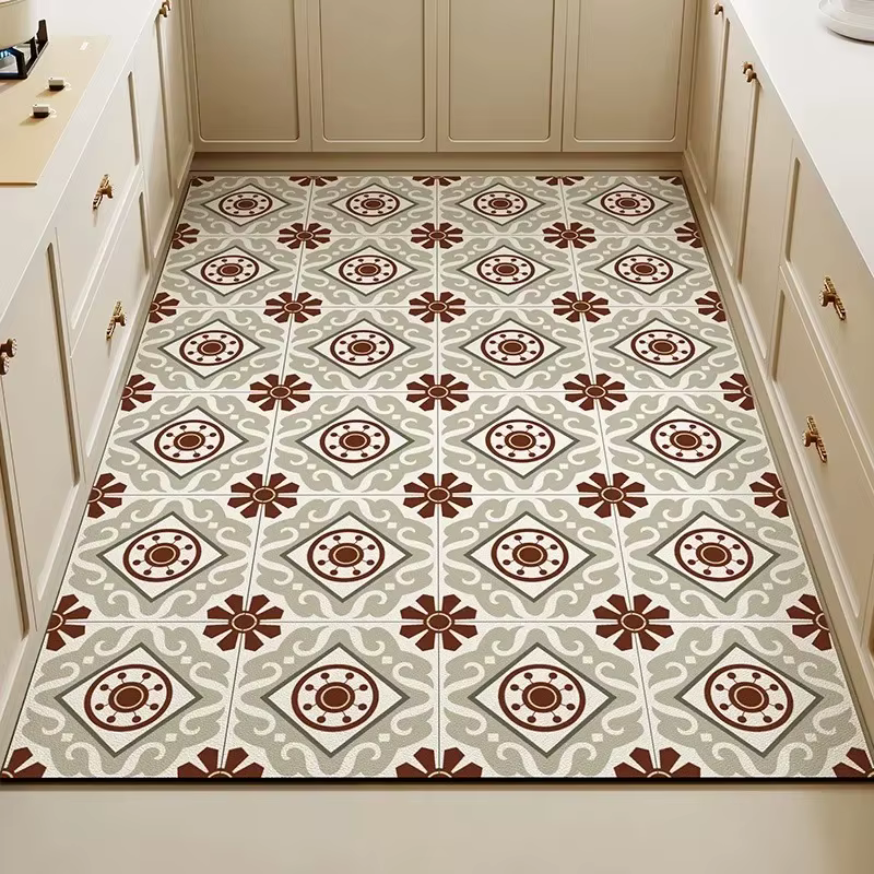 Tapis pour cuisine tapis de sol en Pvc grande taille imperméable tapis antidérapants en cuir Anti-hu