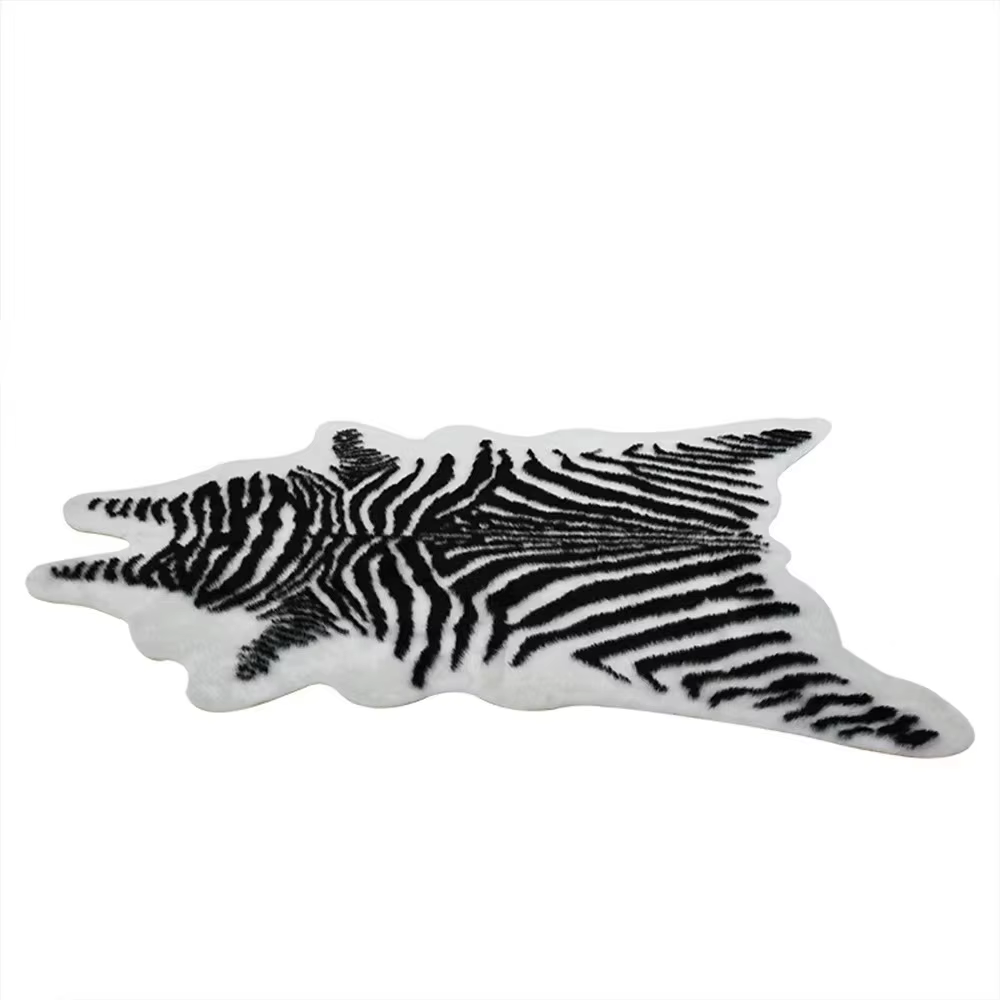 Tapis de vache en Faux fourrure douce de grande taille, pour décoration de maison, salon, Imitation