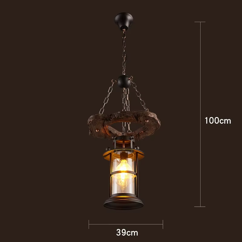 Vintage bois LED lampes suspendues du milieu du siècle lampes de lustre industrielles pour cuisine s