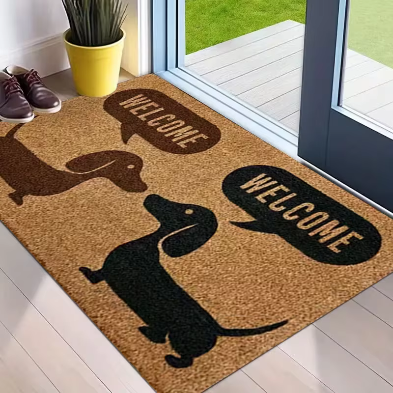 Tapis Chien Saucisson Mignon, Tapis d'Intérieur Doux et Antidérapant pour Chien Saucisson, Idéal pou
