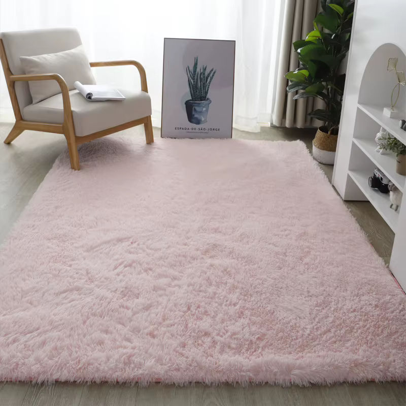 Tapis moelleux et doux en fausse fourrure pour salon, tapis antidérapant, tapis en peluche douce pou