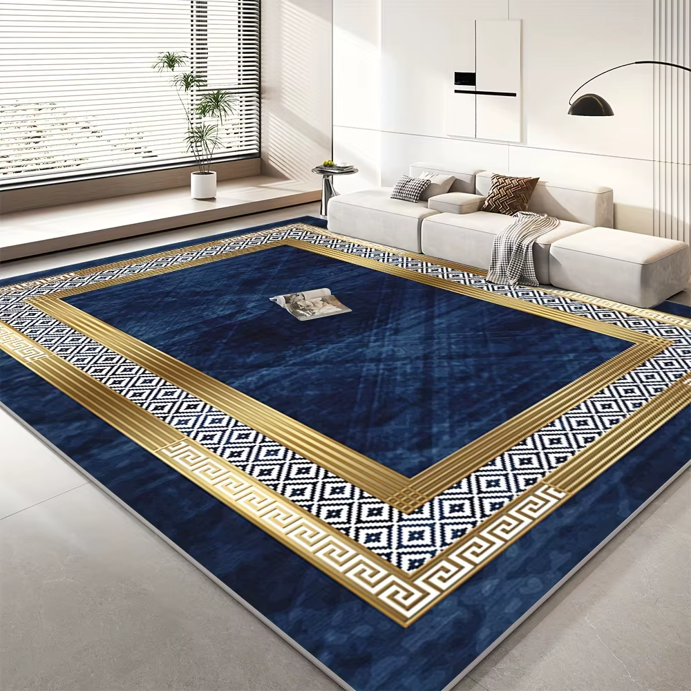 Tapis de zone en velours de luxe 850 g/m2, tapis de sol intérieur antidérapant à poils hauts, tapis 