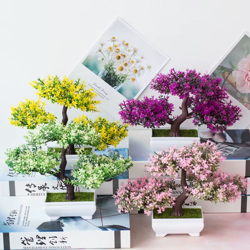 Plantes artificielles bonsaï, petit arbre, fausses fleurs, ornements en Pot pour la maison, décorati