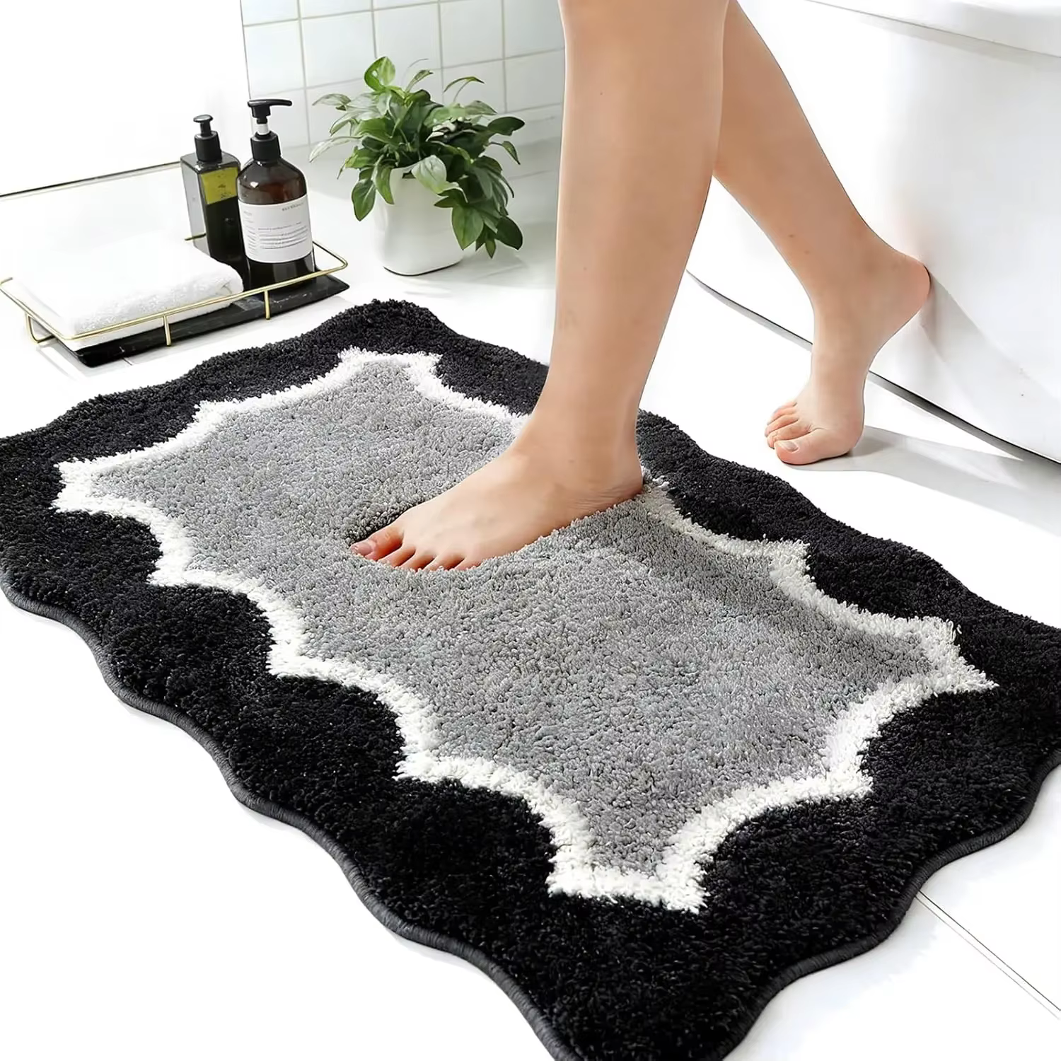 Tapis de bain VIKAMA Cartoon, tapis antidérapant mignon et ultra-absorbant, séchage rapide pour sall