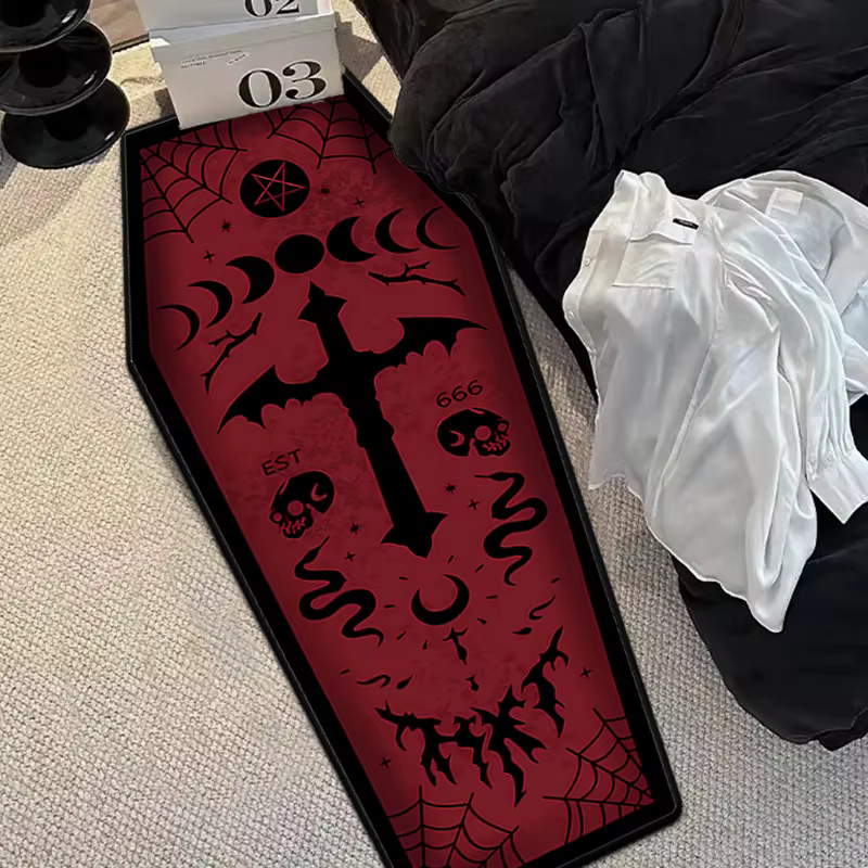 Tapis de Style gothique pour chambre à coucher, cercueil sanglant Mary, tapis de sol d'halloween pou