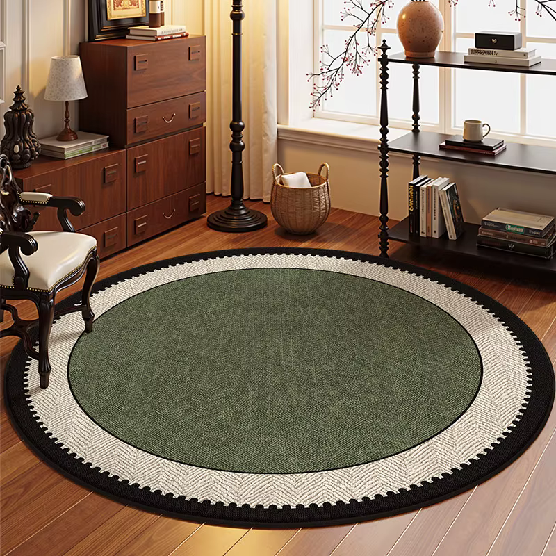 Tapis rond lavable de Style français, décoration de chambre à coucher, pour salon, maison, tapis de