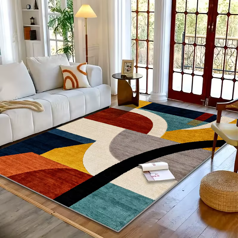 Tapis VIKAMA pour salon, chambre à coucher, tapis géométriques modernes, tapis antidérapant et durab