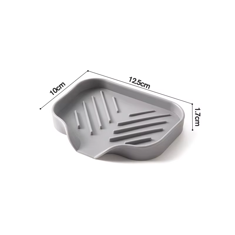 Support de rangement en silicone pour évier de cuisine avec égouttoir, pour éponge, savon et brosse