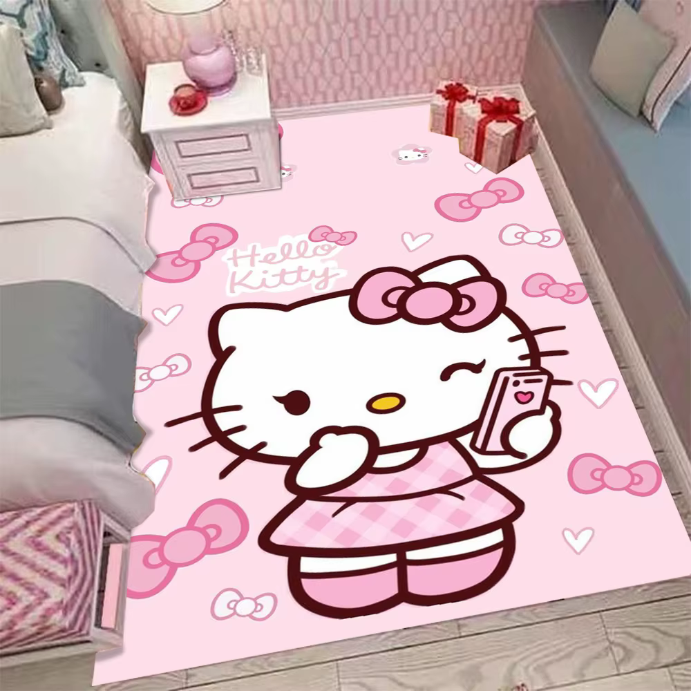 Tapis rose Sanrio Kawaii Sanrio Hello Kitty, tapis de chambre à coucher, salon, chevet, décoration d