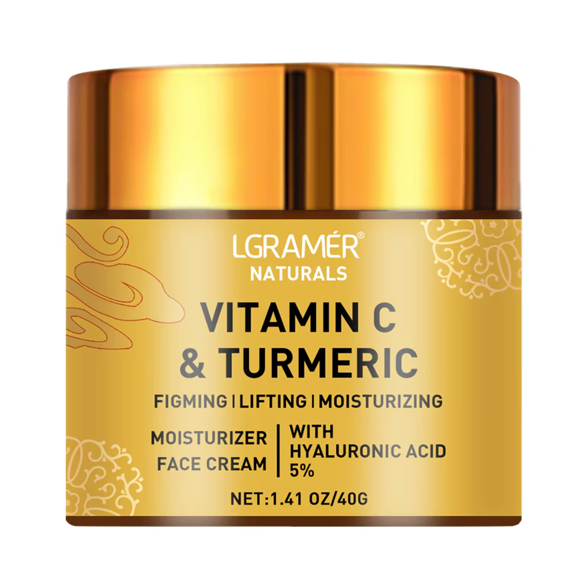 Crème pour le visage à la vitamine C au curcuma, rétinol, hydratant, raffermissant, hyaluronique, éc