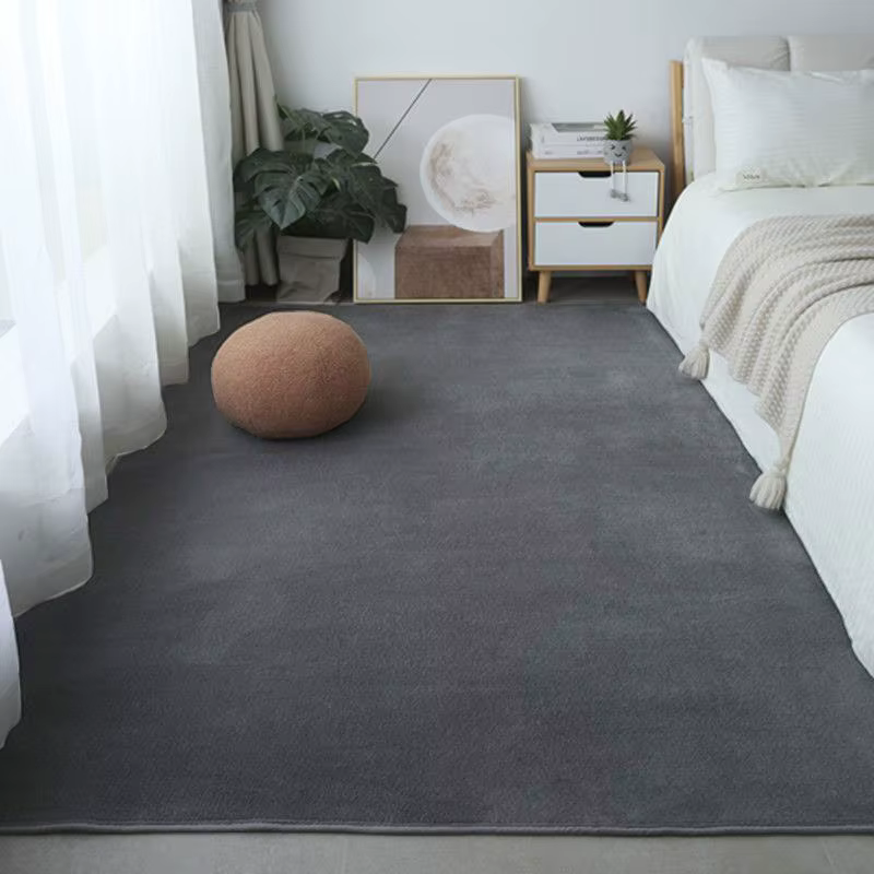 Grand tapis en velours de corail pour décoration de maison, 200x200 CM, couleur unie, pour salon, ca