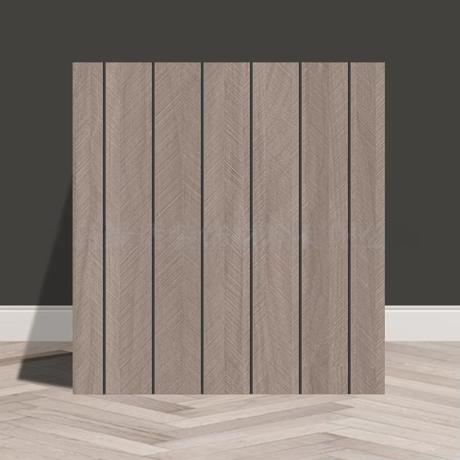Panneaux muraux acoustiques en PVC couleur bois, panneaux muraux en bois autocollants, panneaux en b