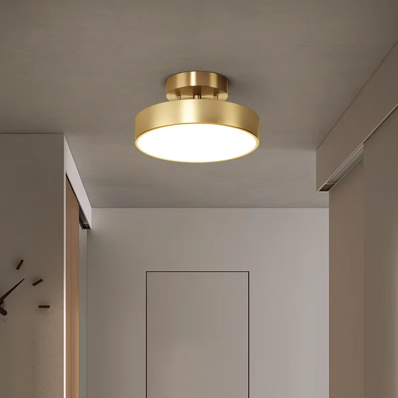 Nouveau plafonnier doré éclairage nordique couloir de luxe salon chambre couloir intérieur porche av