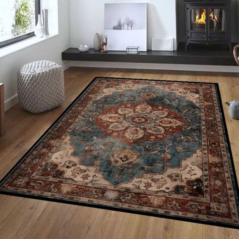 Tapis bohème pour salon, doux, non ald, polymères de sol, grands tapis, lavable, décoration de la ma