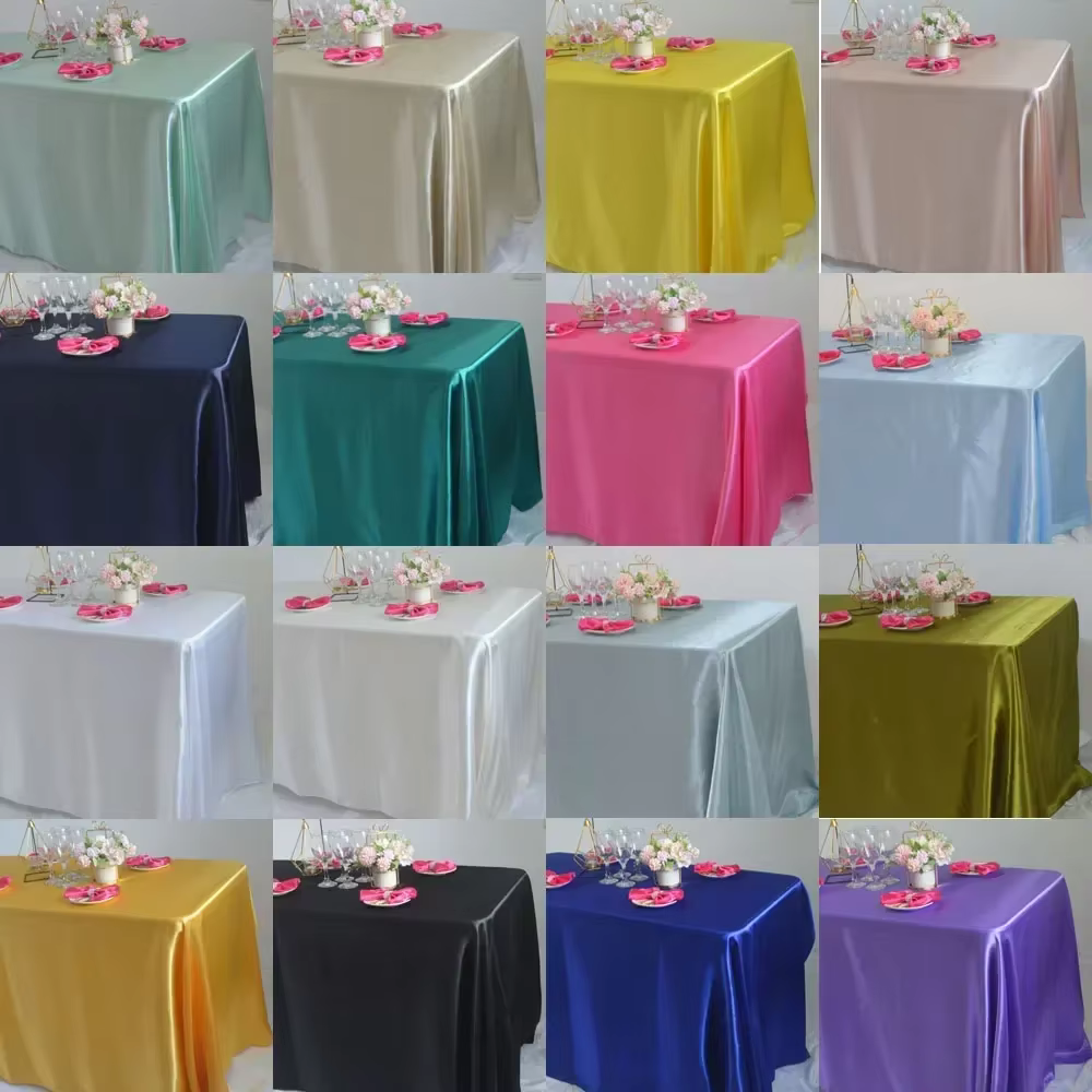 Nappe en Satin réutilisable, décoration de fête de Mariage, en Polyester, pour pique-nique, Countrya