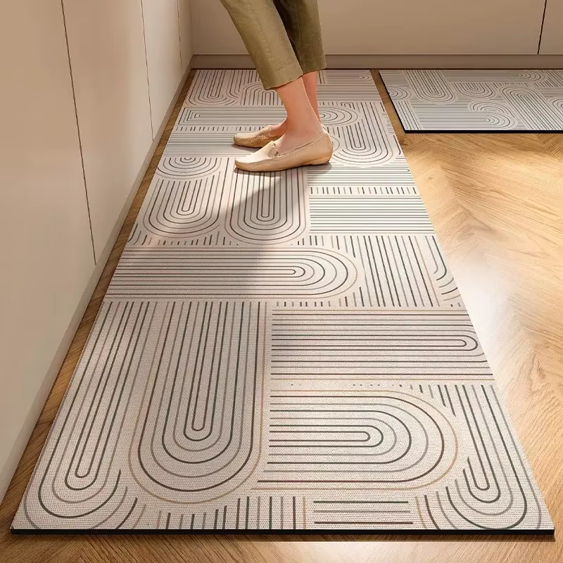 Tapis de sol en boue de diatomite de cuisine douce de style japonais, tapis super antidérapant, supe