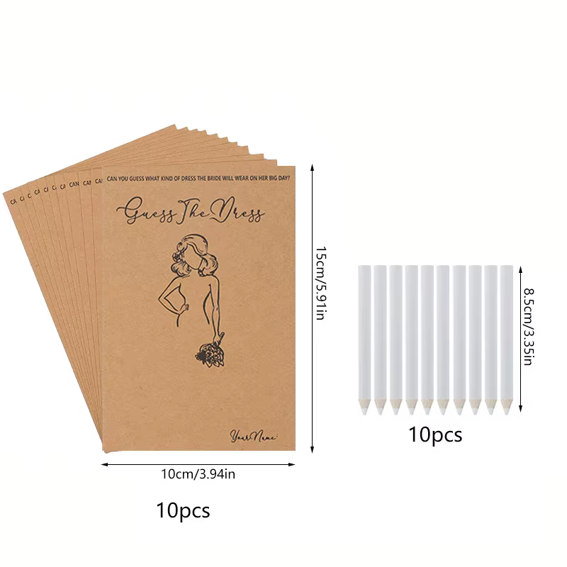 10 ensembles de cartes de jeu pour robe de mariée, avec stylos, devinez la robe, jeux de peinture po