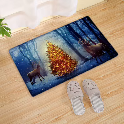 Polymère de porte de bienvenue d'entrée de joyeux Noël, tissu polyester universel HOKitchen, cadeau 