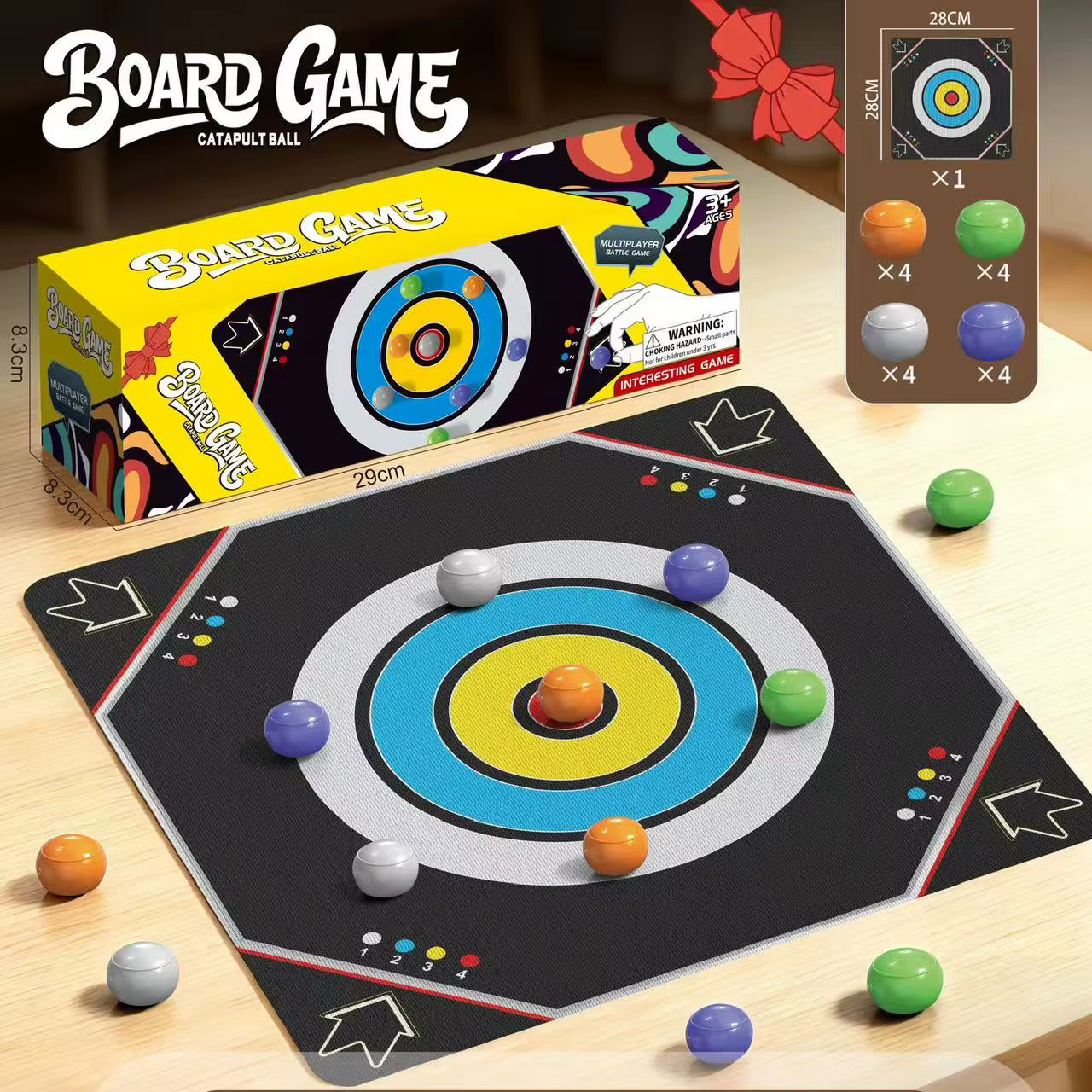 Jeu de société de billard silencieux pour enfants, tapis de table en tissu, jeu de tir éducatif mult