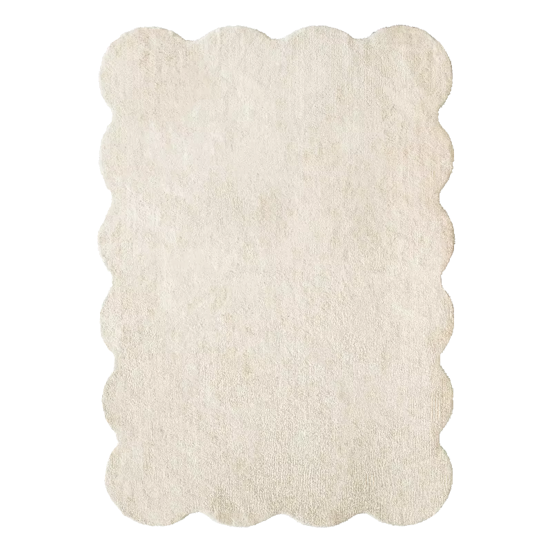 Tapis en Peluche Irrégulier pour Décoration de Salon, Minimalisme Moderne, Solide, Moelleux, Doux, p