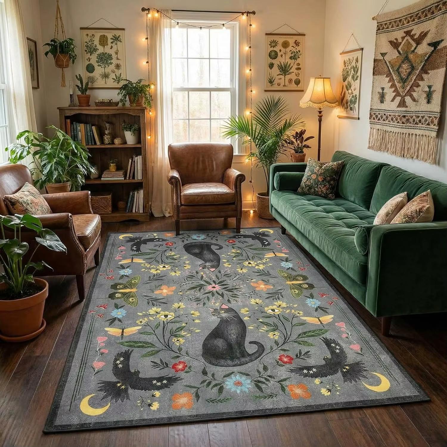Tapis pour salon, tapis imprimé chat, lavable en machine, antidérapant, pliable, tapis de sol de gra