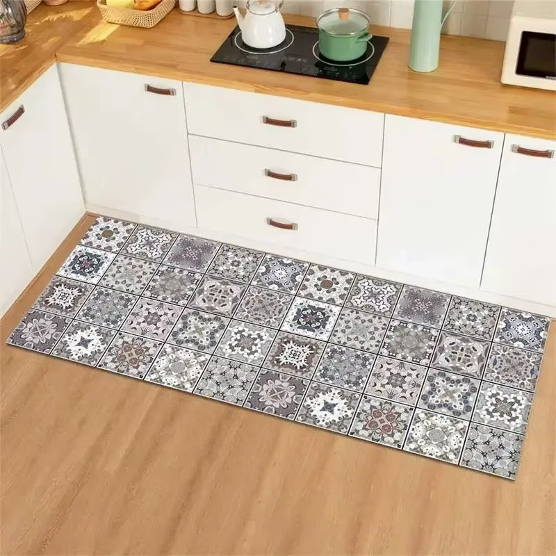 Tapis de sol de cuisine imperméable, tapis de décoration pour la maison, tapis antidérapant long, Al