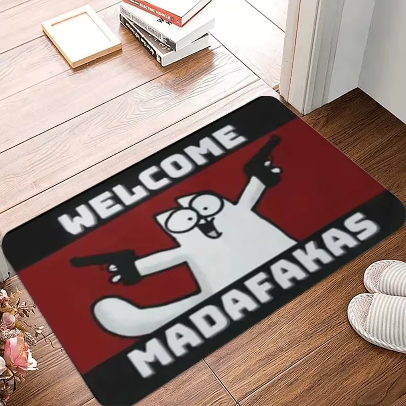 MADAFAKAS Tapis à motif antidérapant pour l'extérieur, facile à nettoyer, résistant aux griffures de