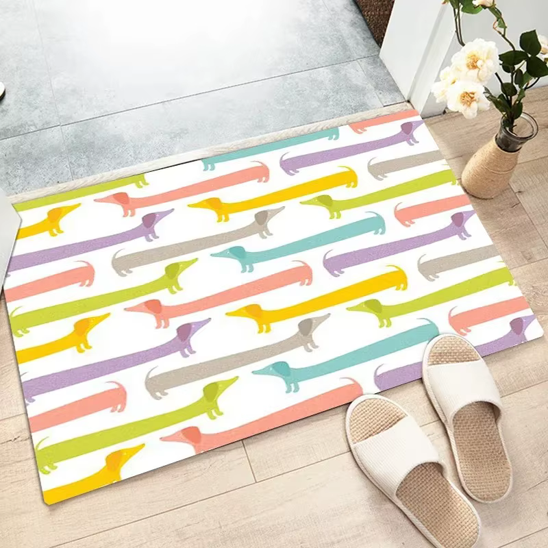Tapis non ald à motif de chien mignon pour la décoration de la maison, la cuisine, le salon, la déco