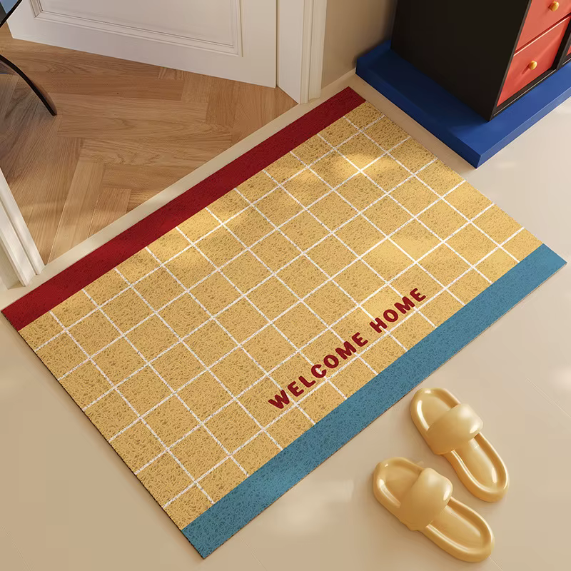 Paillasson coloré en PVC, tapis géométrique découpable pour entrée de maison, tapis de bienvenue, An